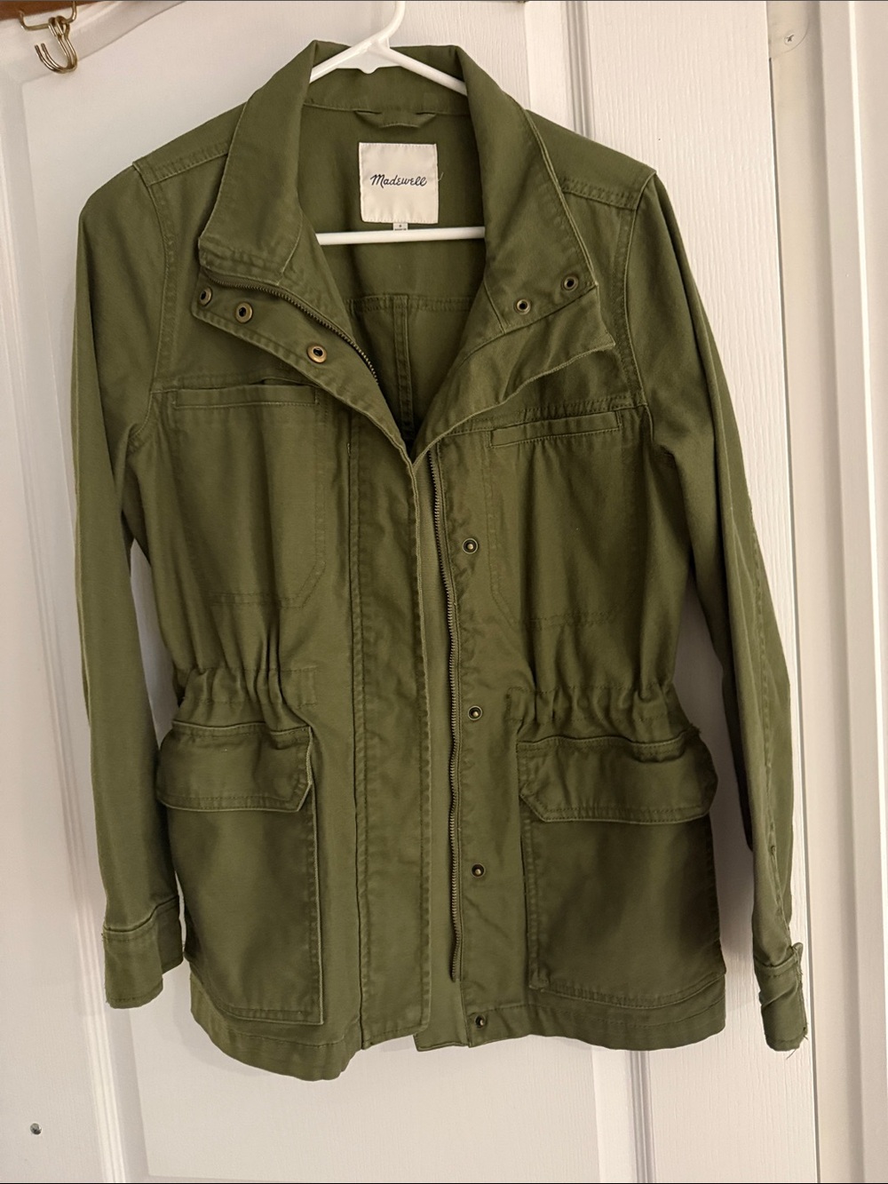 Madewell Olive Green Utility Jacket with Drawstring Waist